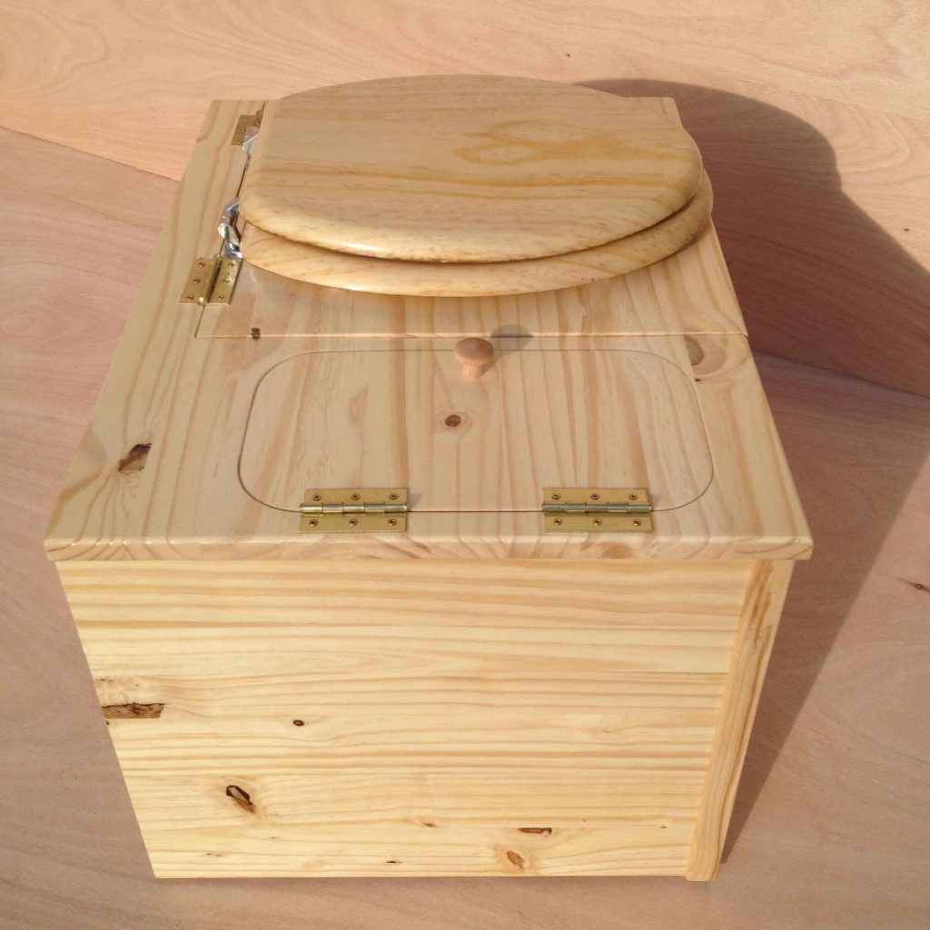 Toilette Sèche En Bois Huilée Avec Bac à Copeaux, Abattant En Bambou